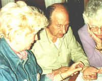 Barbara reading Byron Nishkean's hand
